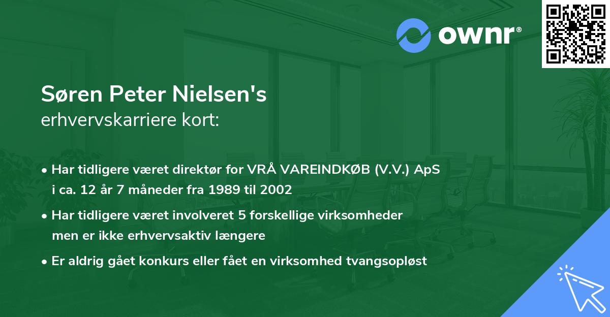 Søren Peter Nielsen's erhvervskarriere kort
