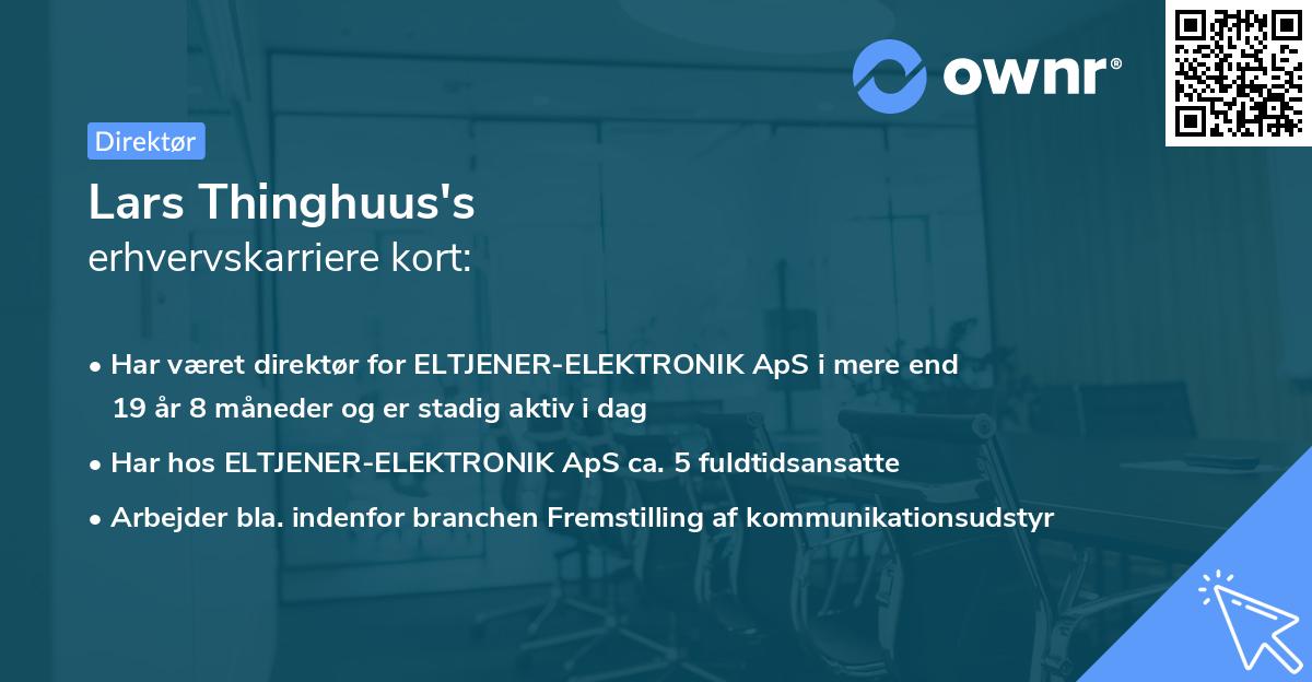 Lars Thinghuus's erhvervskarriere kort
