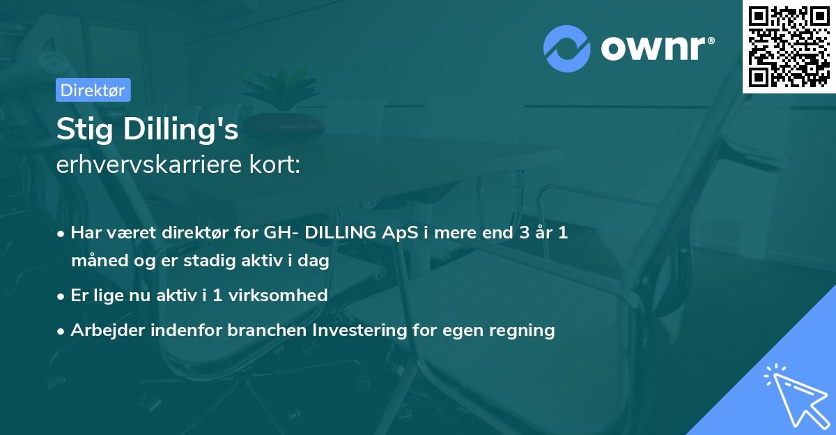 Stig Dilling's erhvervskarriere kort