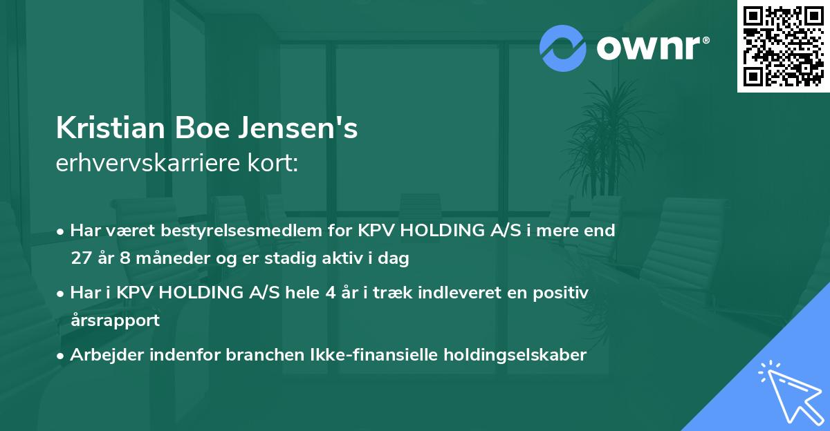 Kristian Boe Jensen's erhvervskarriere kort