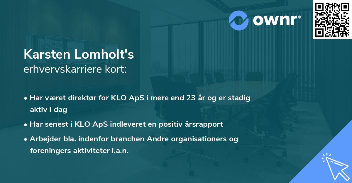Karsten Lomholt's erhvervskarriere kort