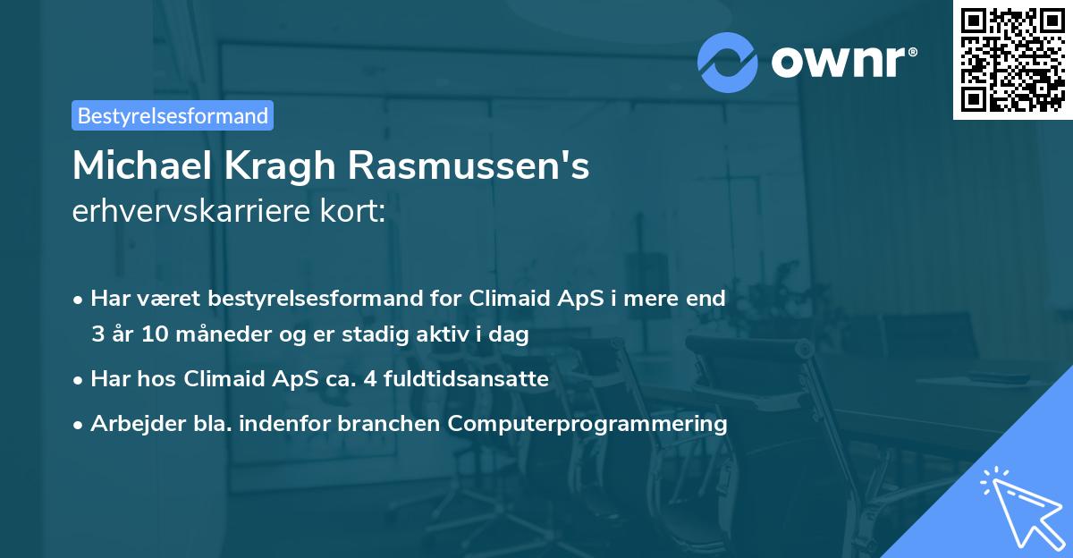 Michael Kragh Rasmussen's erhvervskarriere kort