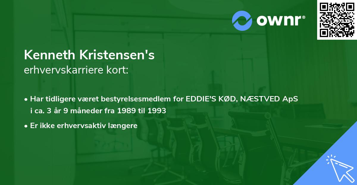 Kenneth Kristensen's erhvervskarriere kort