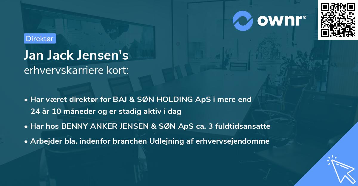 Jan Jack Jensen's erhvervskarriere kort