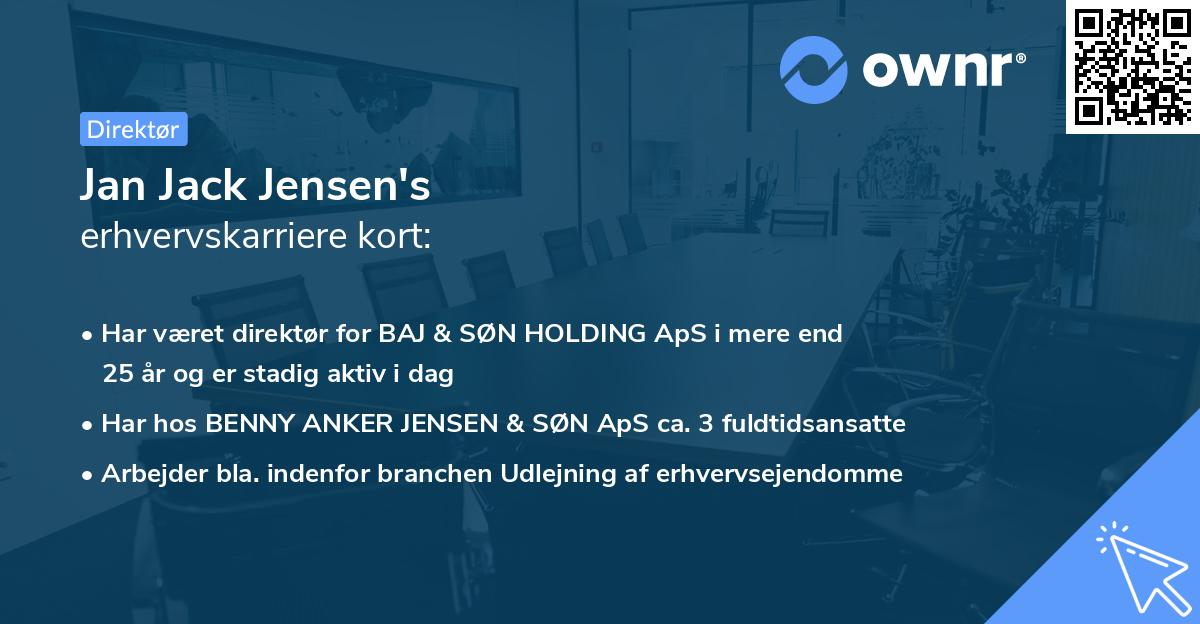 Jan Jack Jensen's erhvervskarriere kort