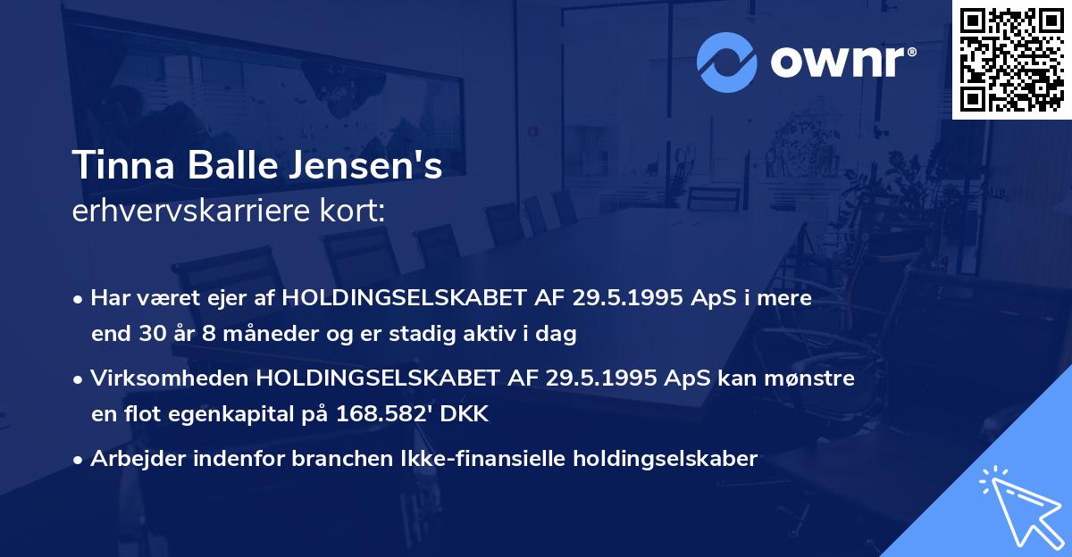 Tinna Balle Jensen's erhvervskarriere kort