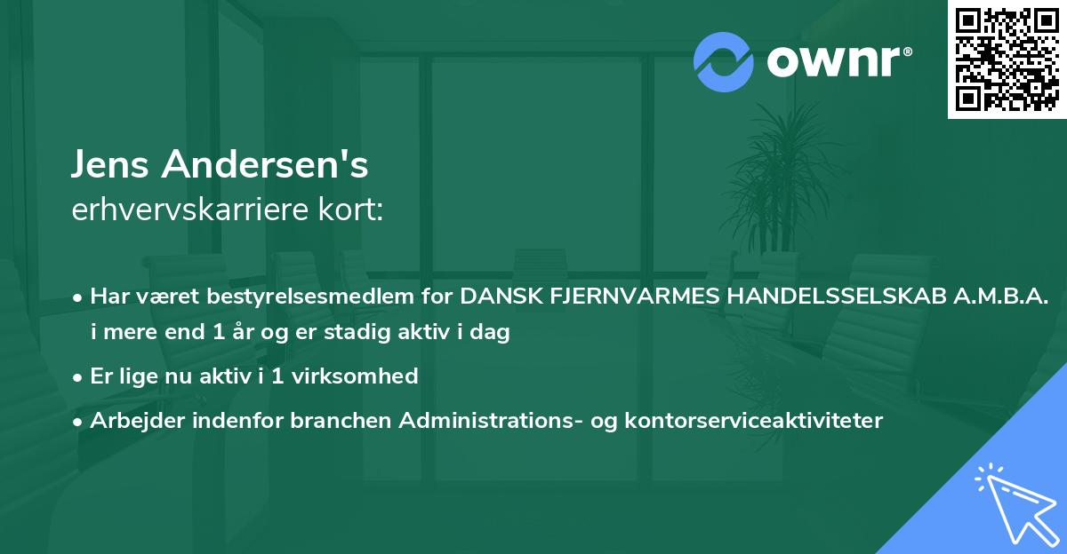 Jens Andersen's erhvervskarriere kort