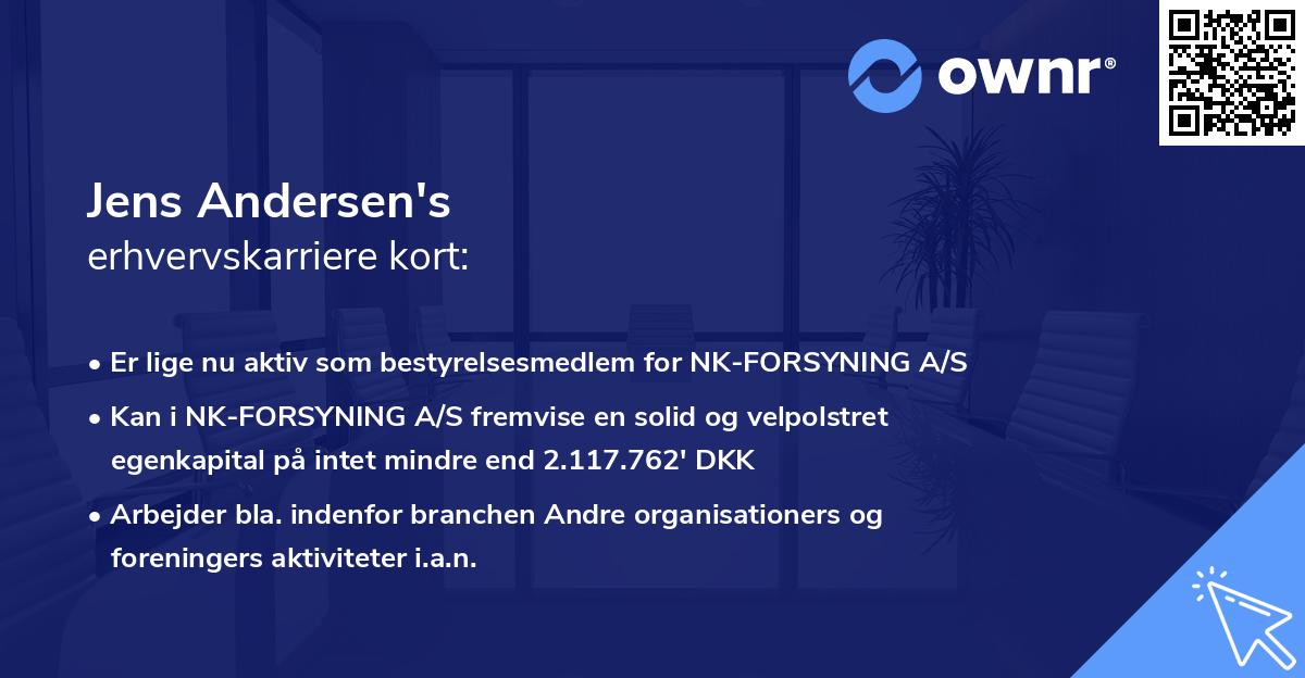 Jens Andersen's erhvervskarriere kort
