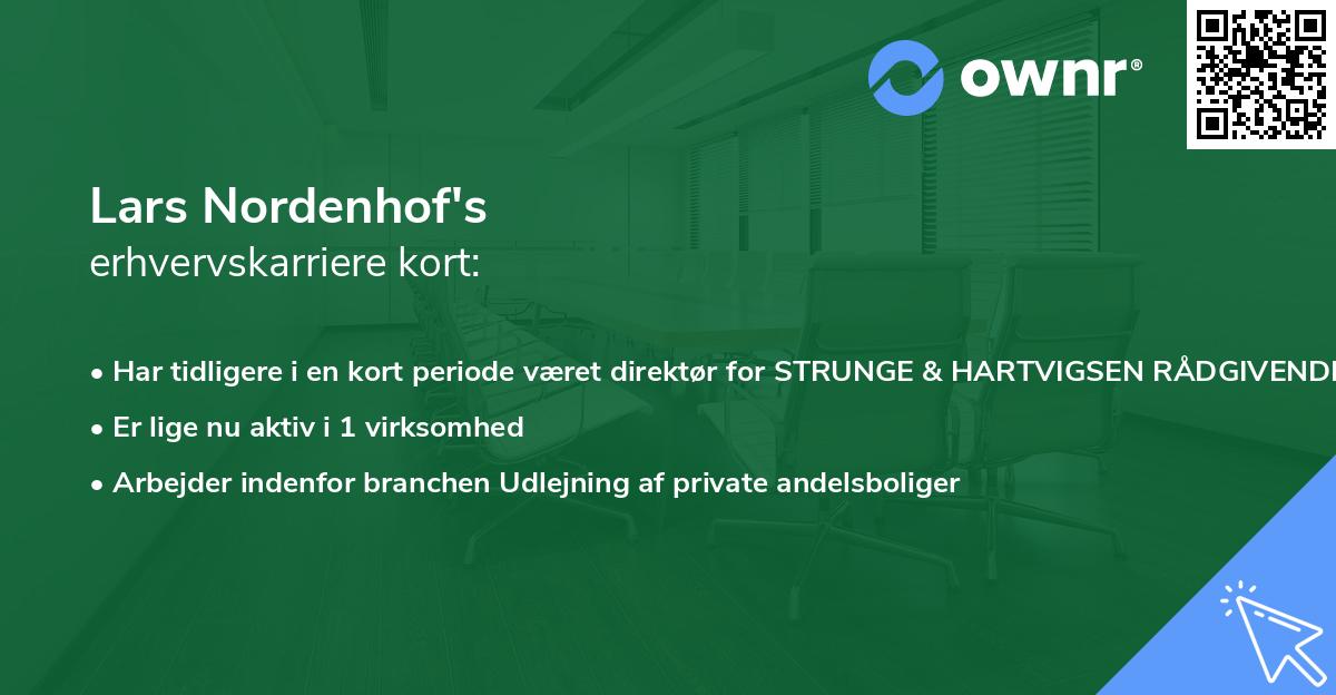 Lars Nordenhof's erhvervskarriere kort