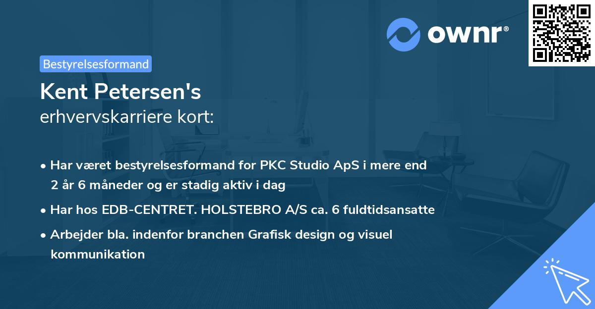 Kent Petersen's erhvervskarriere kort