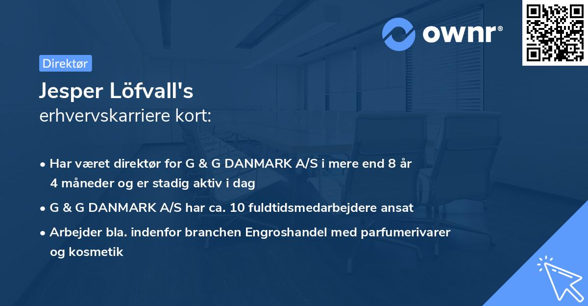 Jesper Löfvall's erhvervskarriere kort