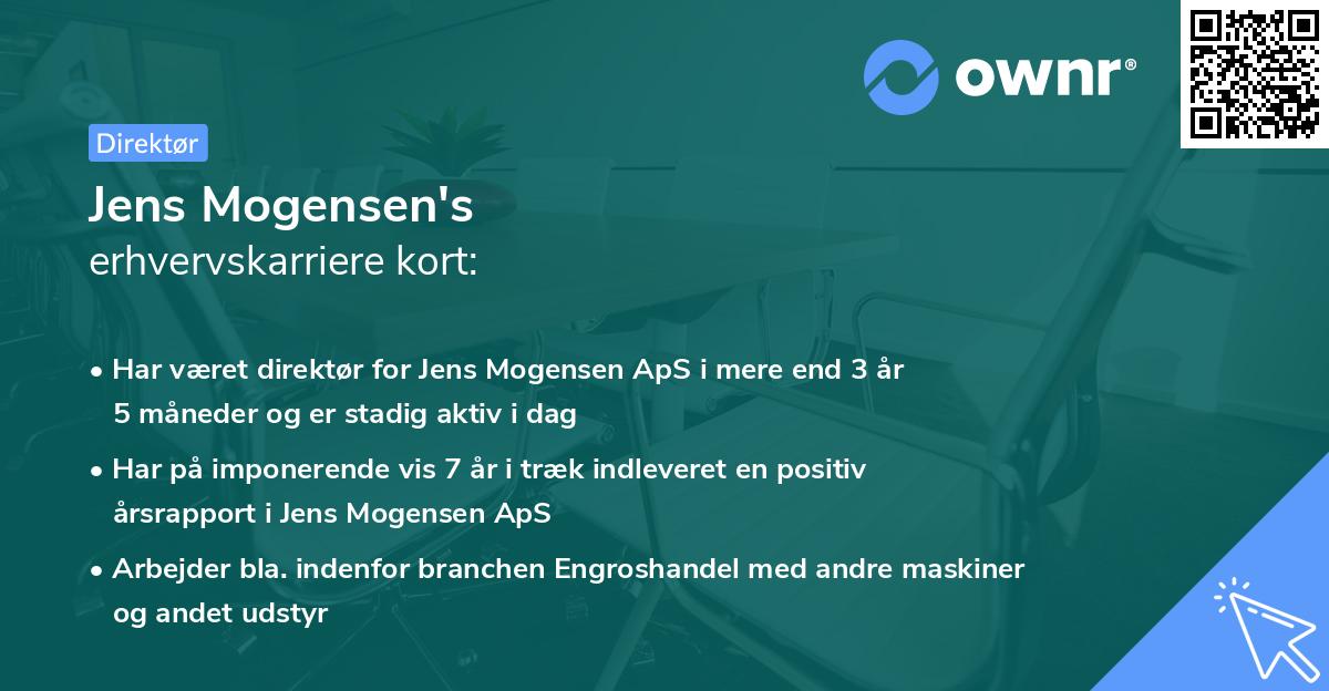Jens Mogensen's erhvervskarriere kort