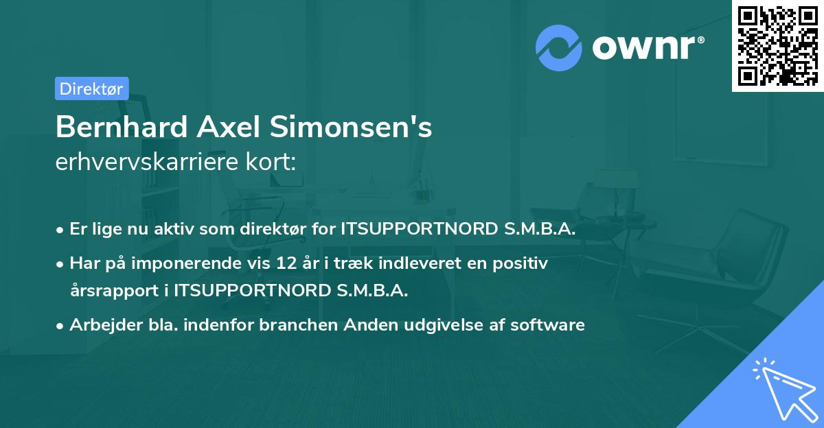 Bernhard Axel Simonsen's erhvervskarriere kort