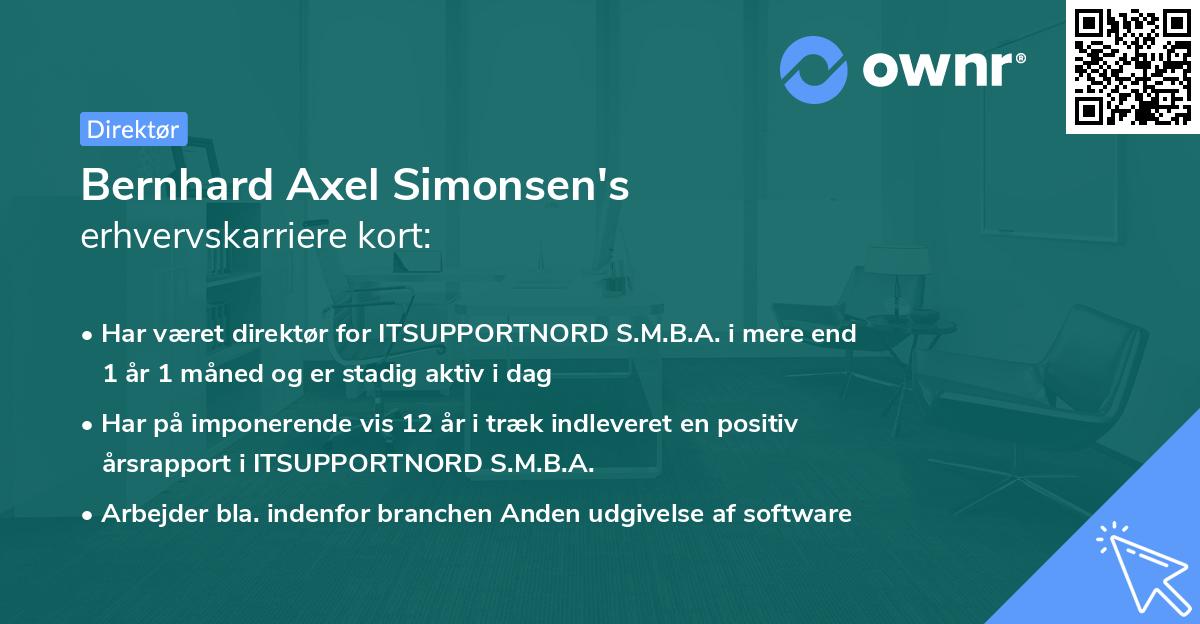 Bernhard Axel Simonsen's erhvervskarriere kort