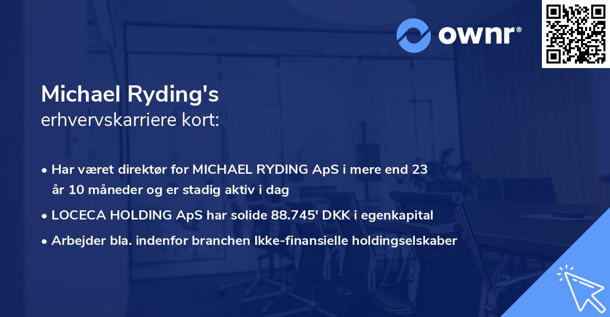 Michael Ryding's erhvervskarriere kort