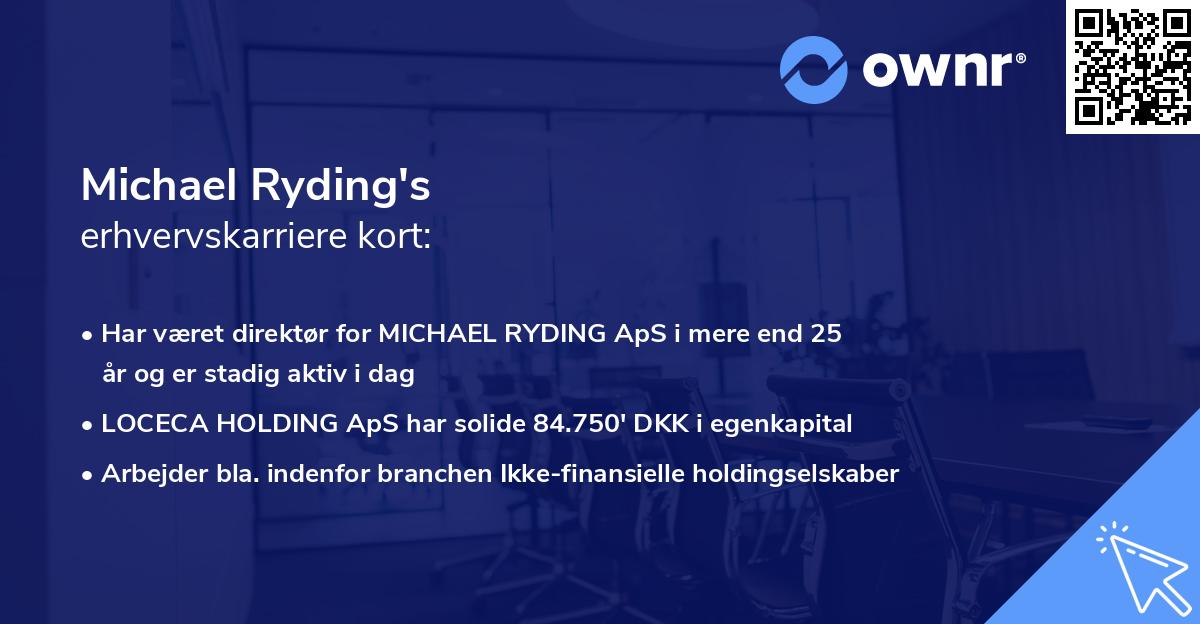 Michael Ryding's erhvervskarriere kort