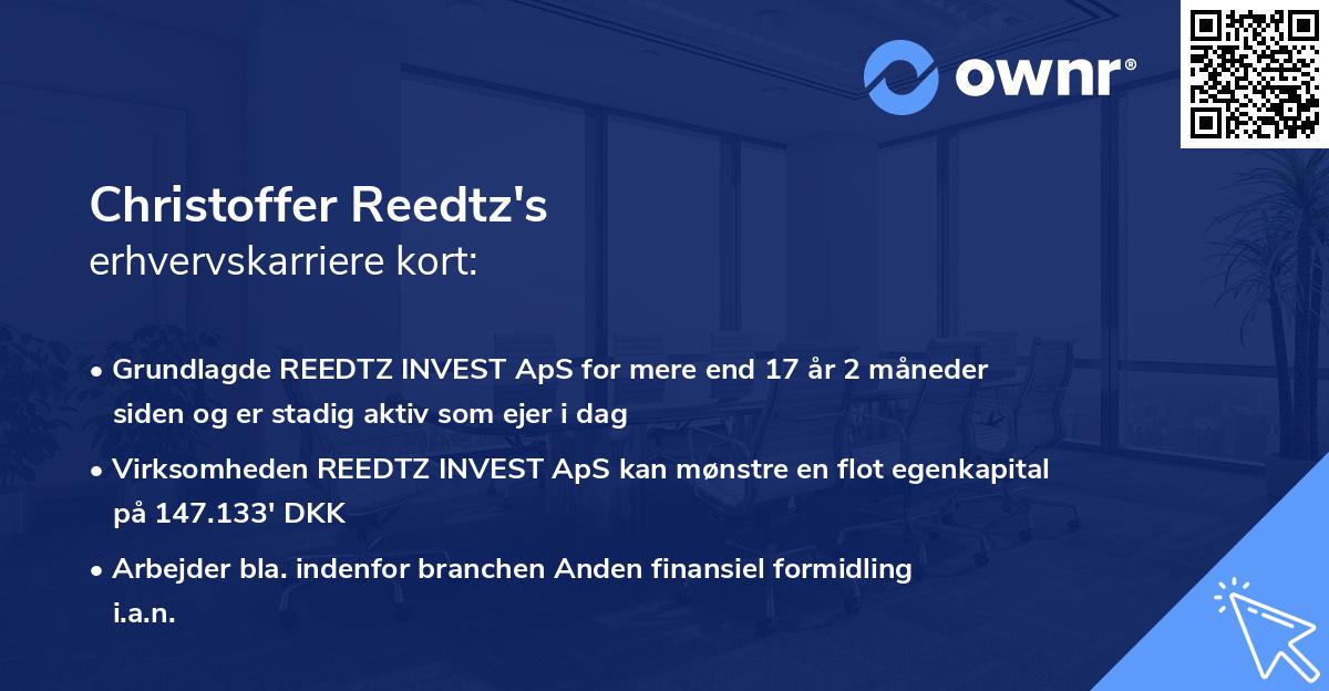 Christoffer Reedtz's erhvervskarriere kort
