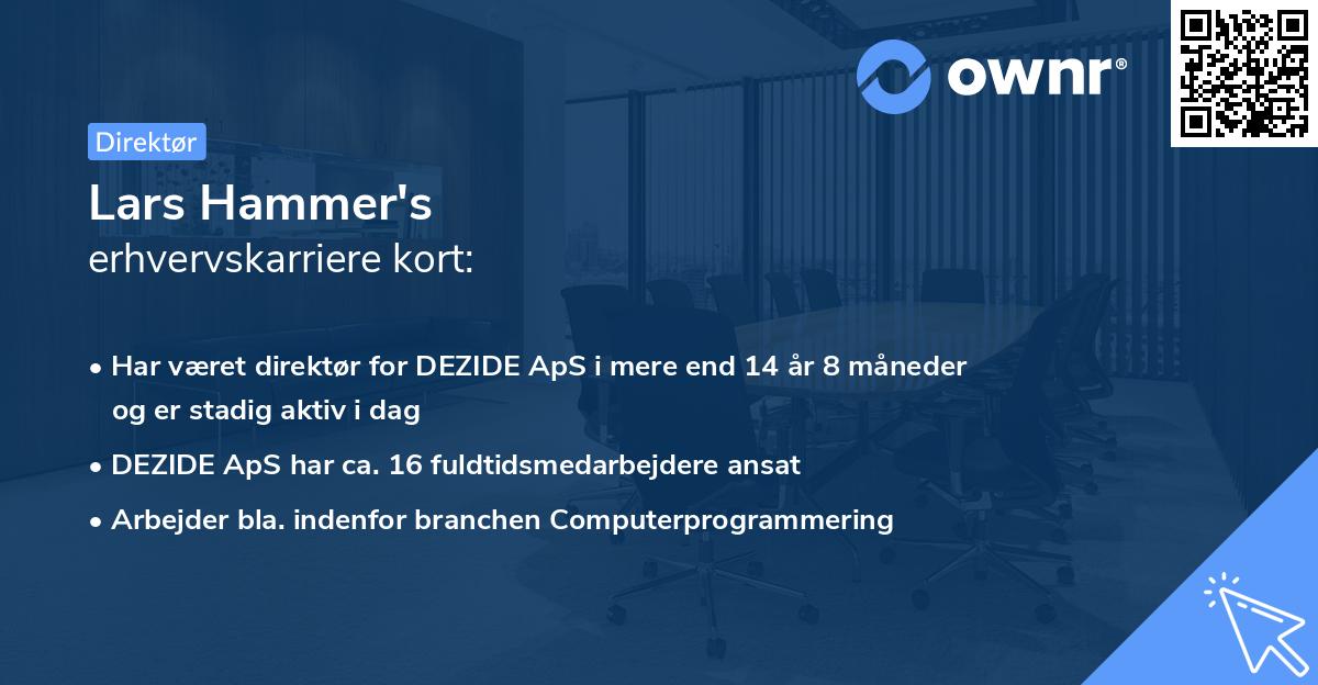 Lars Hammer's erhvervskarriere kort