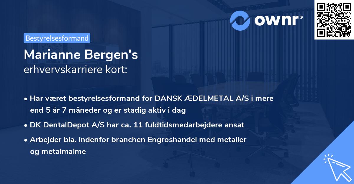 Marianne Bergen's erhvervskarriere kort