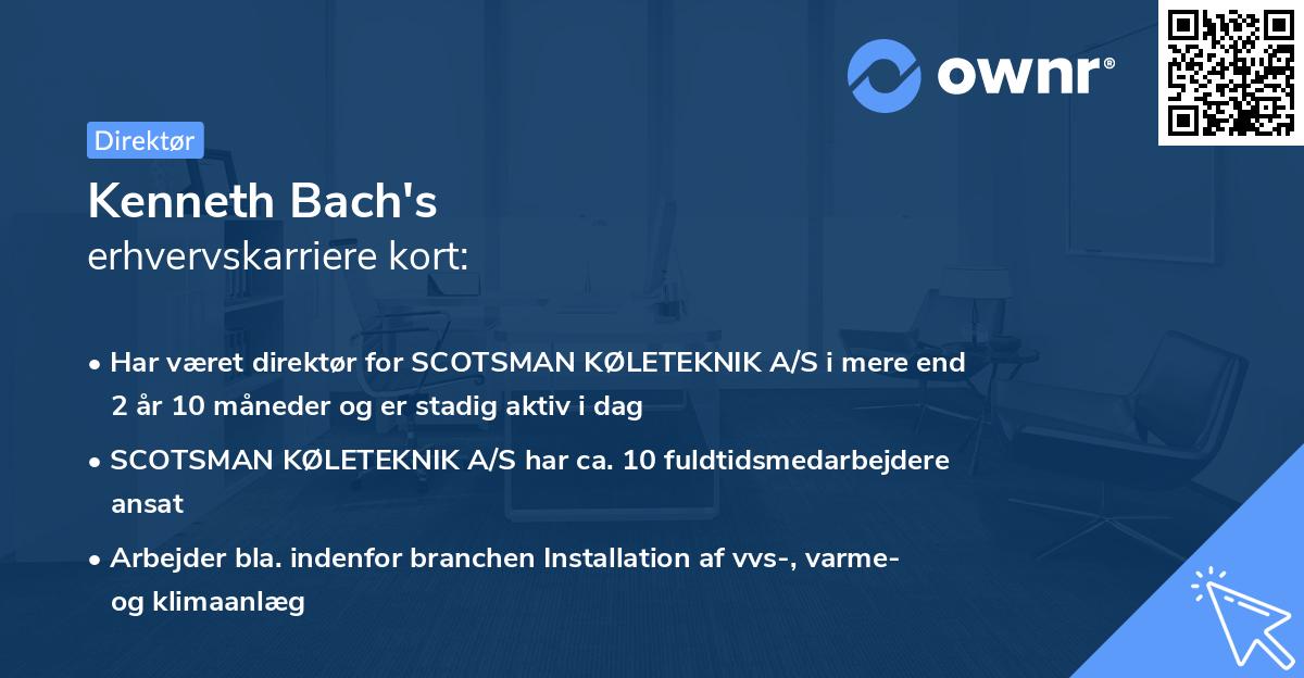 Kenneth Bach's erhvervskarriere kort