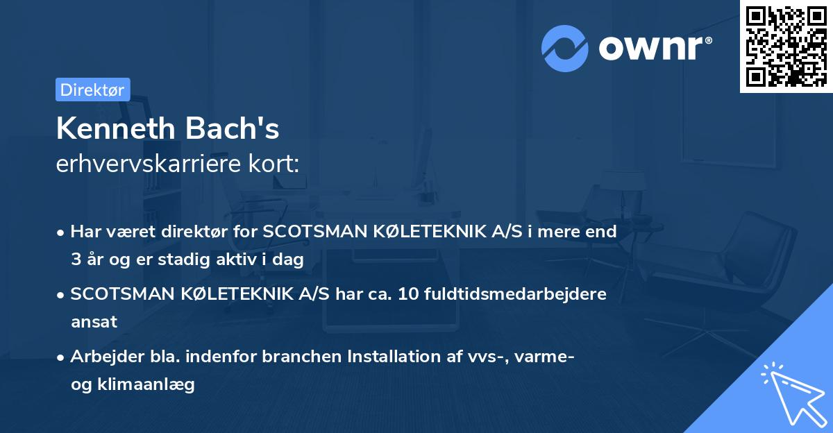 Kenneth Bach's erhvervskarriere kort