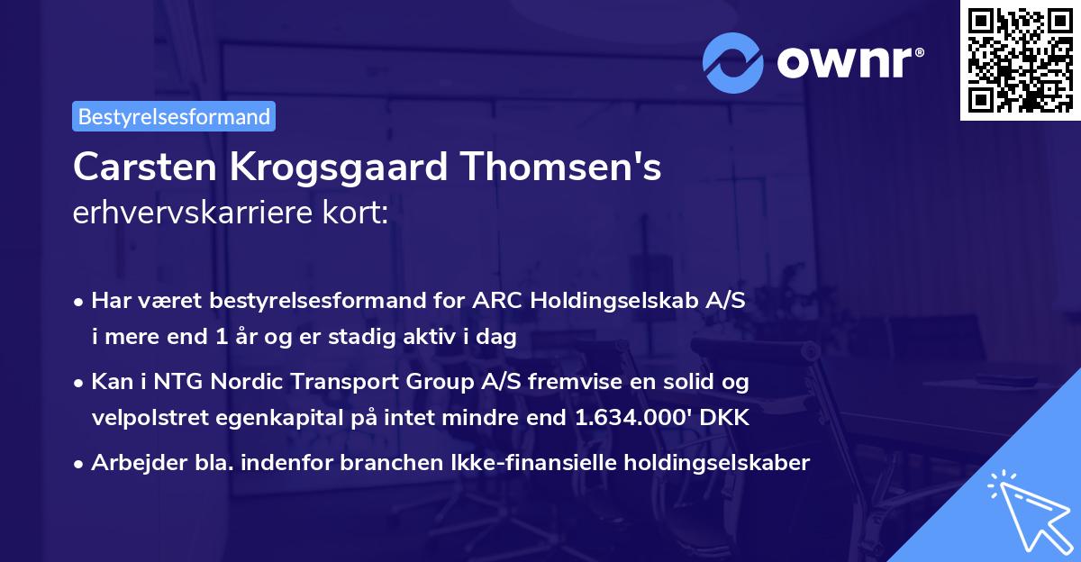Carsten Krogsgaard Thomsen's erhvervskarriere kort
