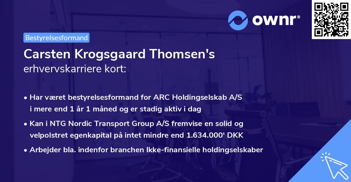 Carsten Krogsgaard Thomsen's erhvervskarriere kort
