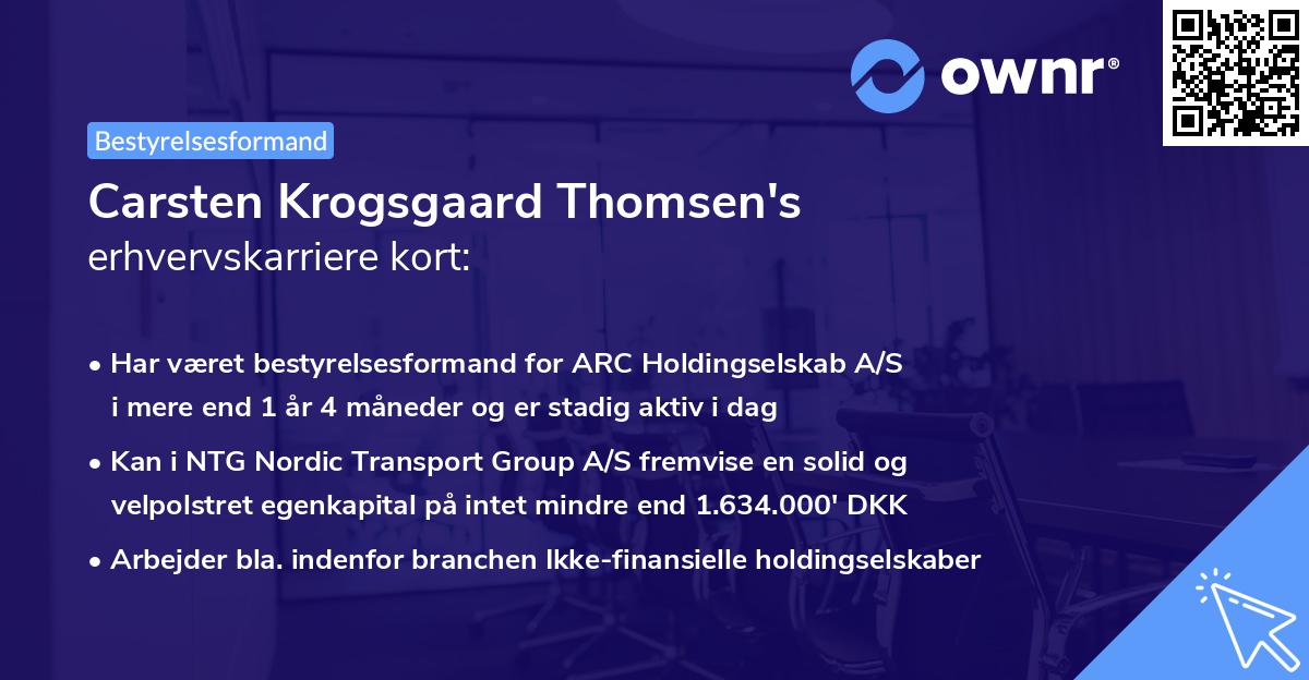 Carsten Krogsgaard Thomsen's erhvervskarriere kort