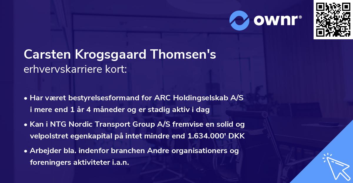 Carsten Krogsgaard Thomsen's erhvervskarriere kort
