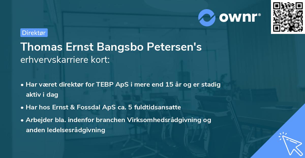 Thomas Ernst Bangsbo Petersen's erhvervskarriere kort