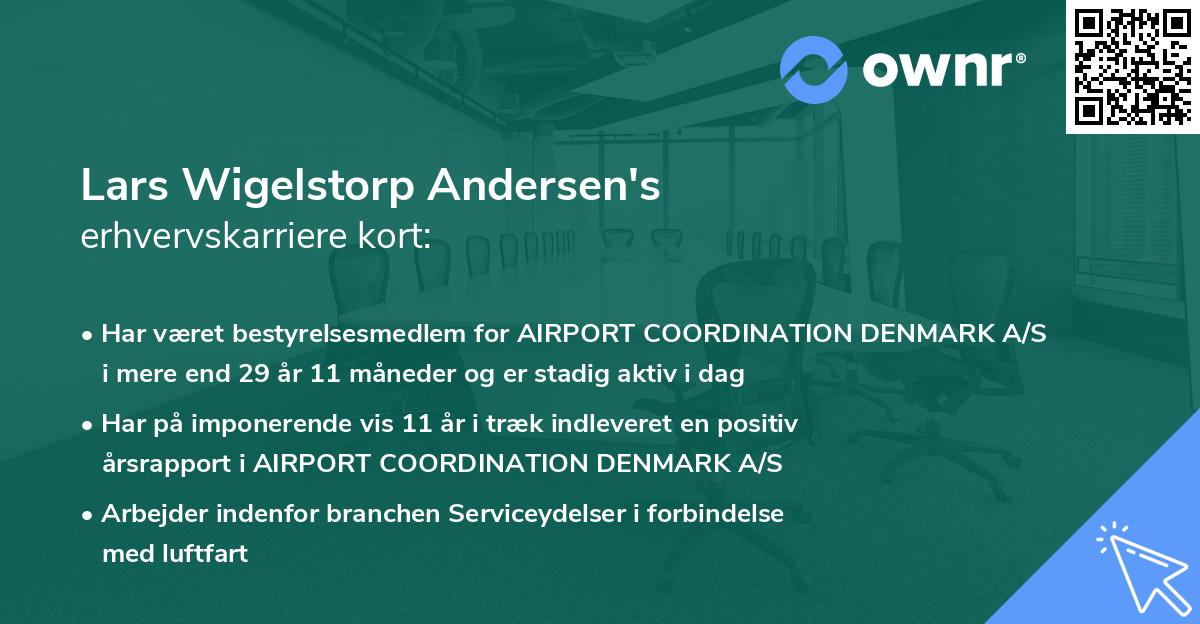 Lars Wigelstorp Andersen's erhvervskarriere kort