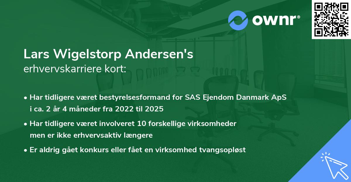 Lars Wigelstorp Andersen's erhvervskarriere kort