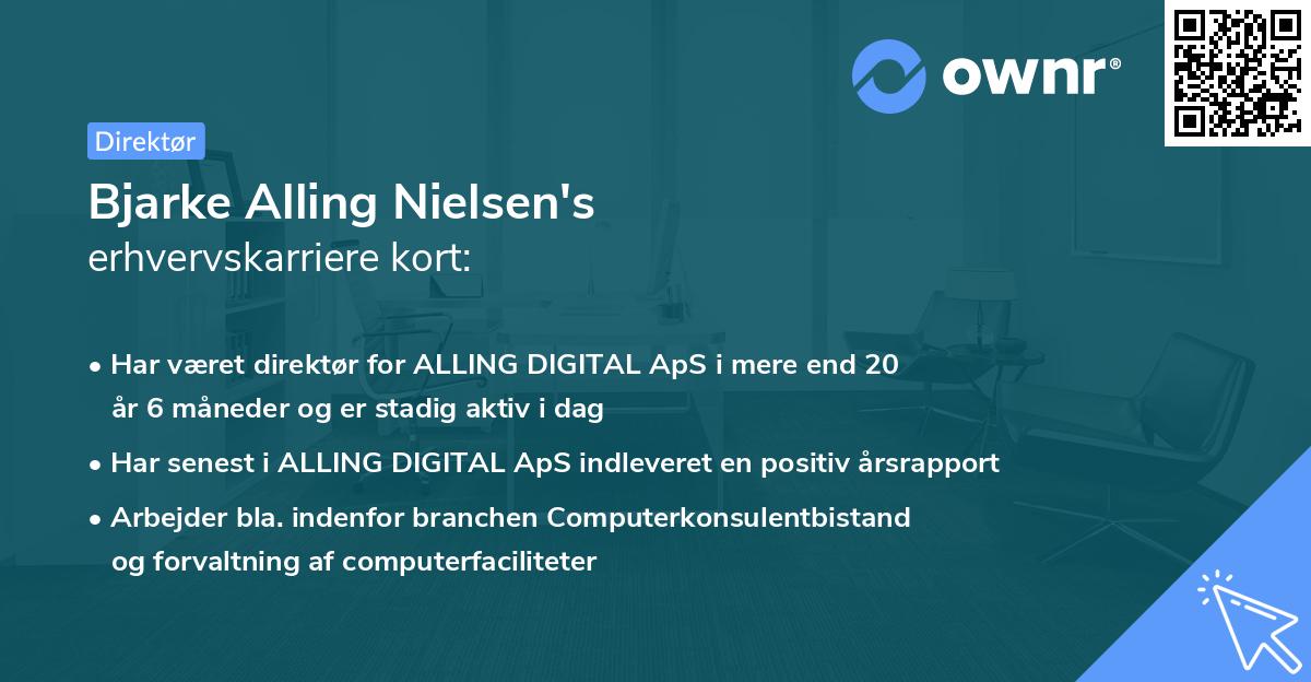 Bjarke Alling Nielsen's erhvervskarriere kort