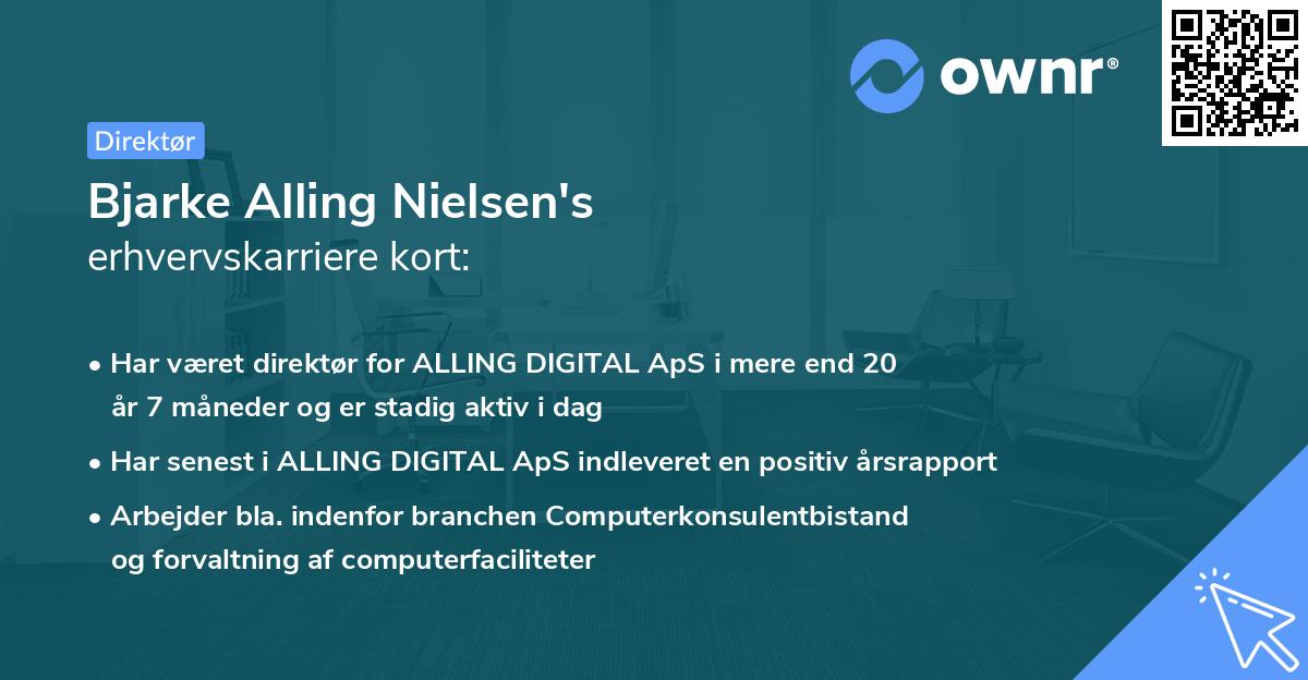 Bjarke Alling Nielsen's erhvervskarriere kort