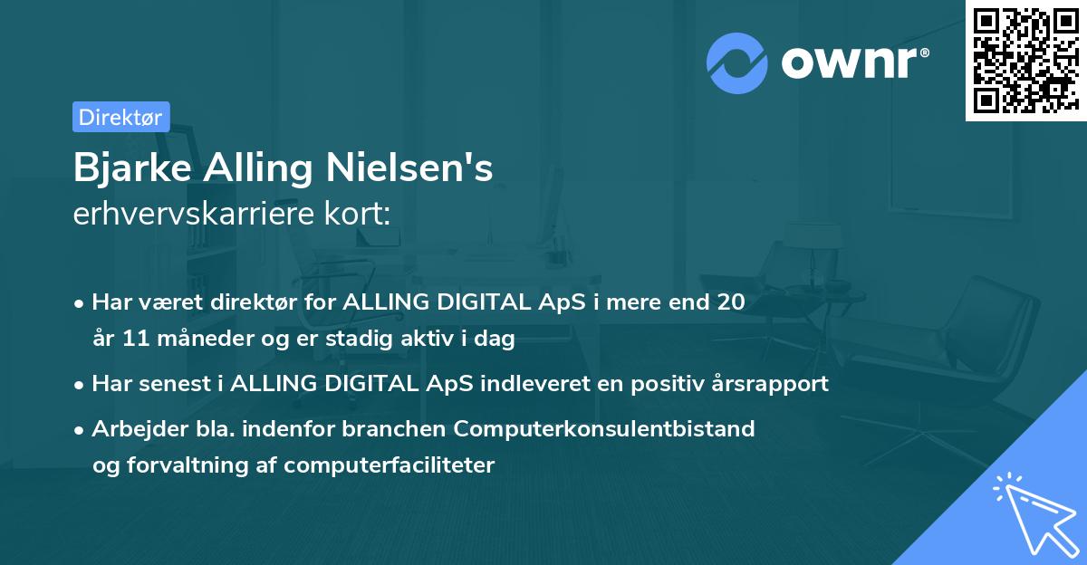 Bjarke Alling Nielsen's erhvervskarriere kort