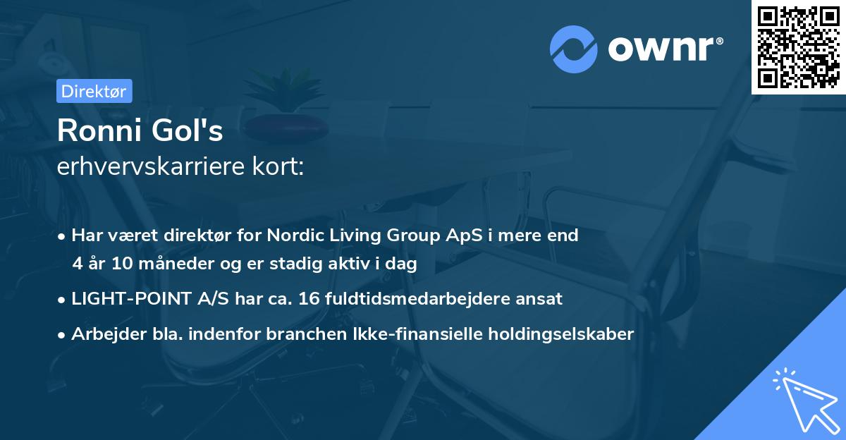 Ronni Gol's erhvervskarriere kort