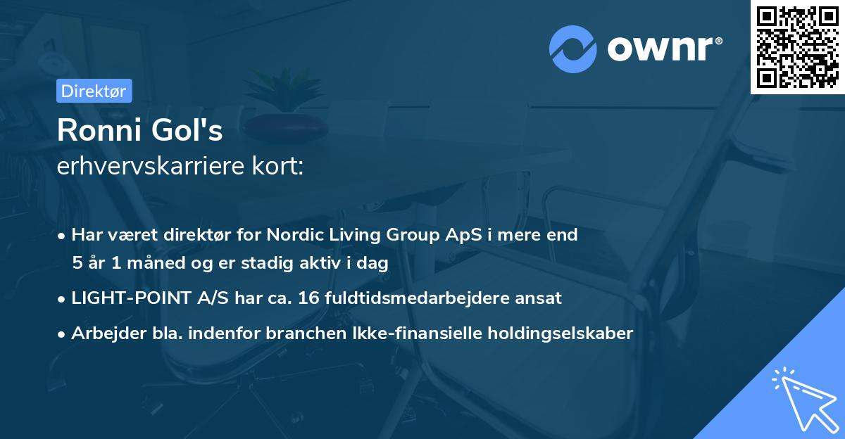 Ronni Gol's erhvervskarriere kort
