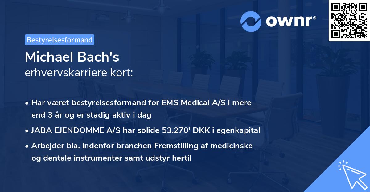 Michael Bach's erhvervskarriere kort