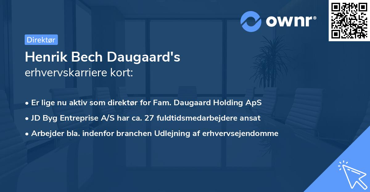 Henrik Bech Daugaard's erhvervskarriere kort