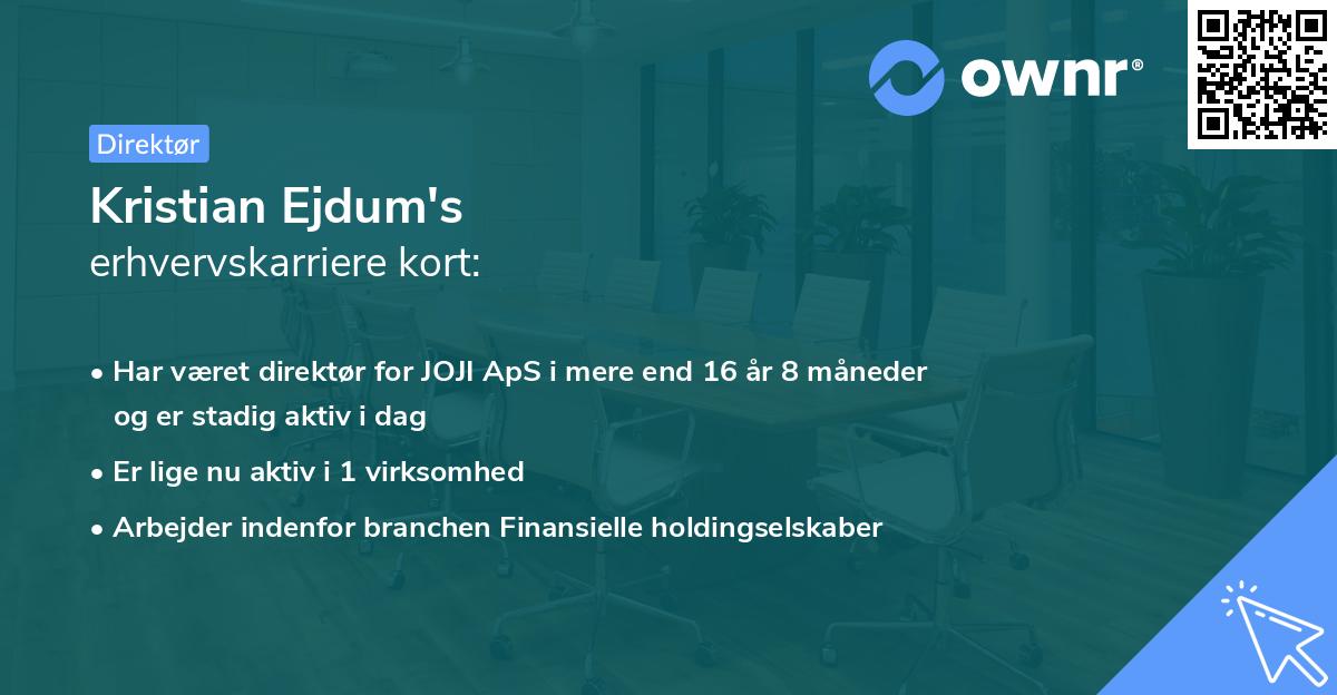 Kristian Ejdum's erhvervskarriere kort