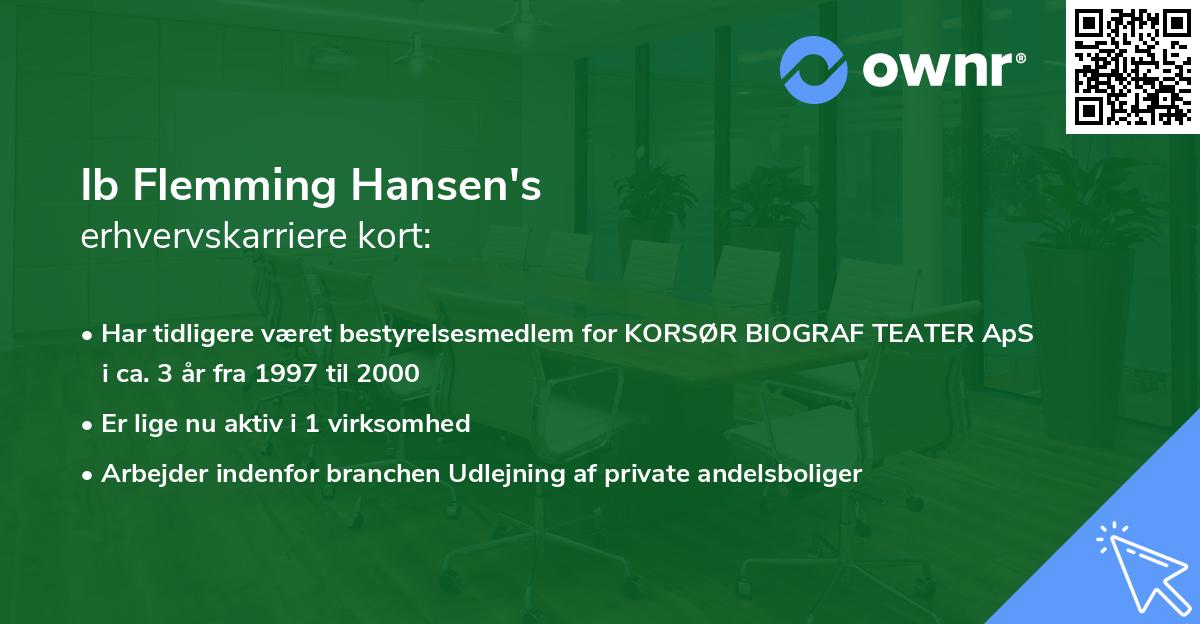 Ib Flemming Hansen's erhvervskarriere kort