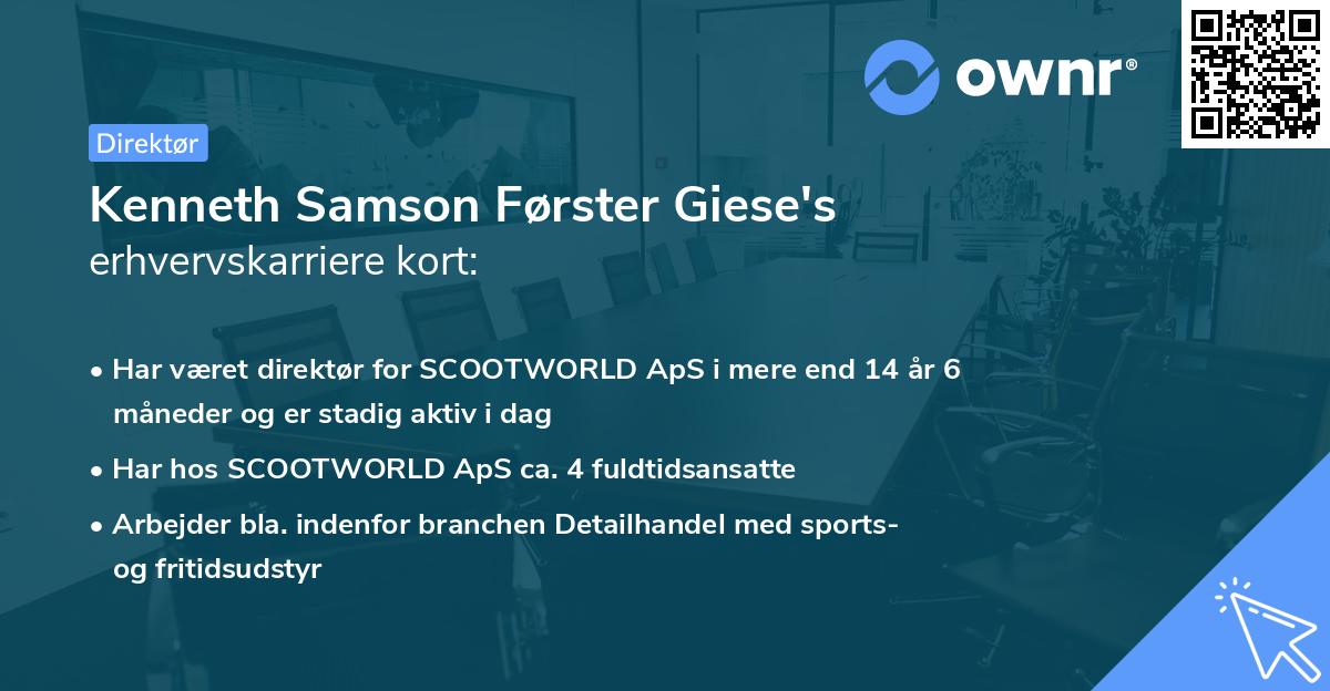 Kenneth Samson Førster Giese's erhvervskarriere kort