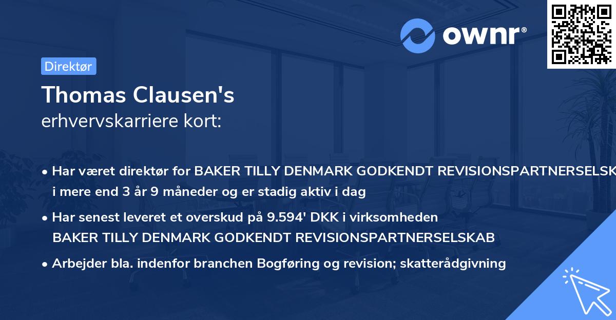 Thomas Clausen's erhvervskarriere kort