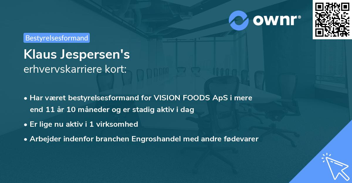 Klaus Jespersen's erhvervskarriere kort