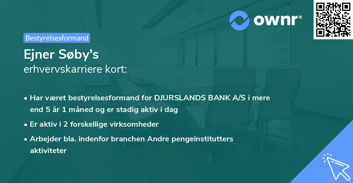 Ejner Søby's erhvervskarriere kort