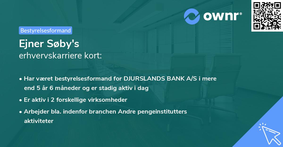 Ejner Søby's erhvervskarriere kort