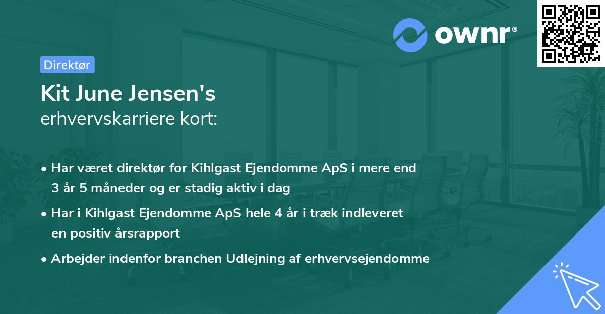 Kit June Jensen's erhvervskarriere kort