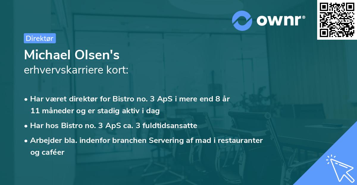 Michael Olsen's erhvervskarriere kort