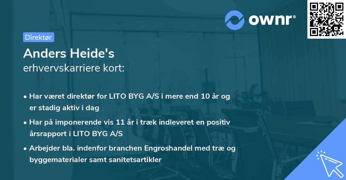 Anders Heide's erhvervskarriere kort