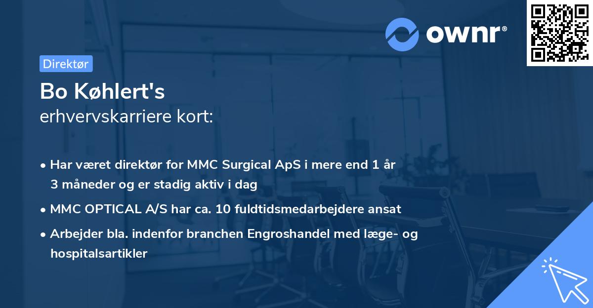 Bo Køhlert's erhvervskarriere kort